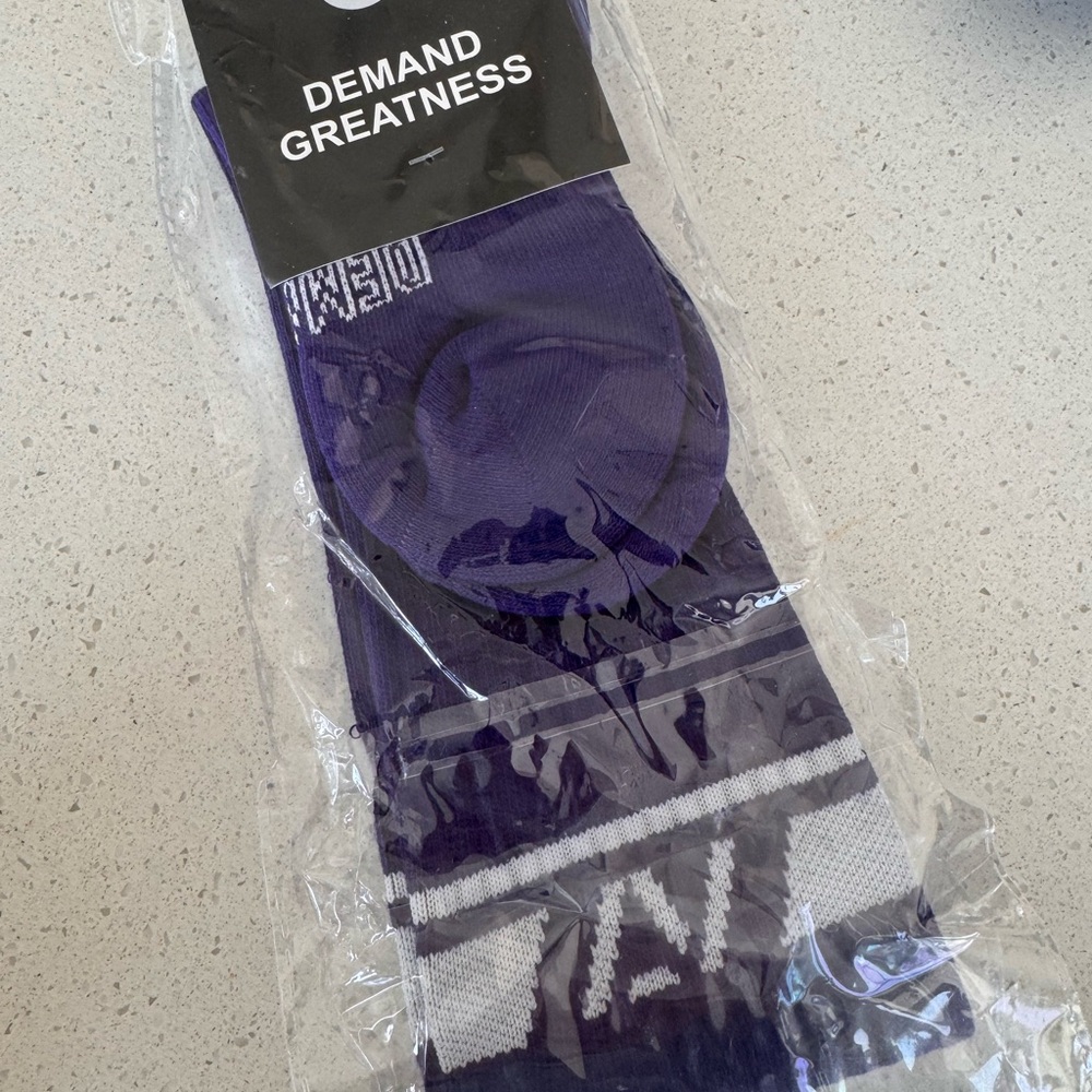 A7 brand new deadlift socks. Purple. Knee high